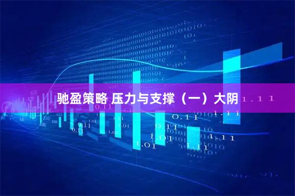 驰盈策略 压力与支撑（一）大阴