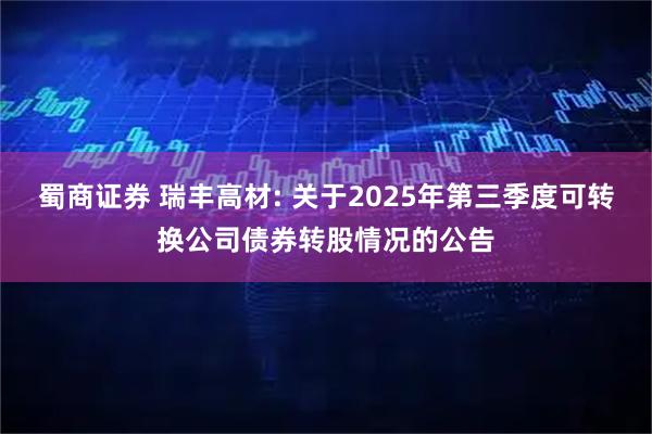 蜀商证券 瑞丰高材: 关于2025年第三季度可转换公司债券转股情况的公告